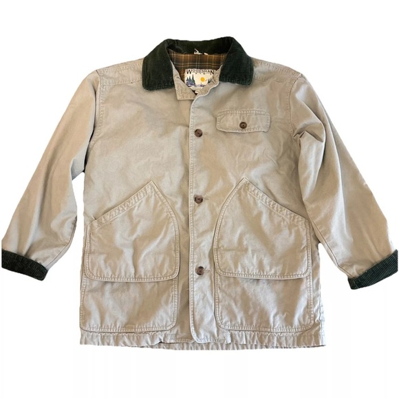 Woodsman ATA Barn Chore Mens Corduroy Jacket Gorpcore Y2K Carhartt Style Medium - Picture 2 of 15